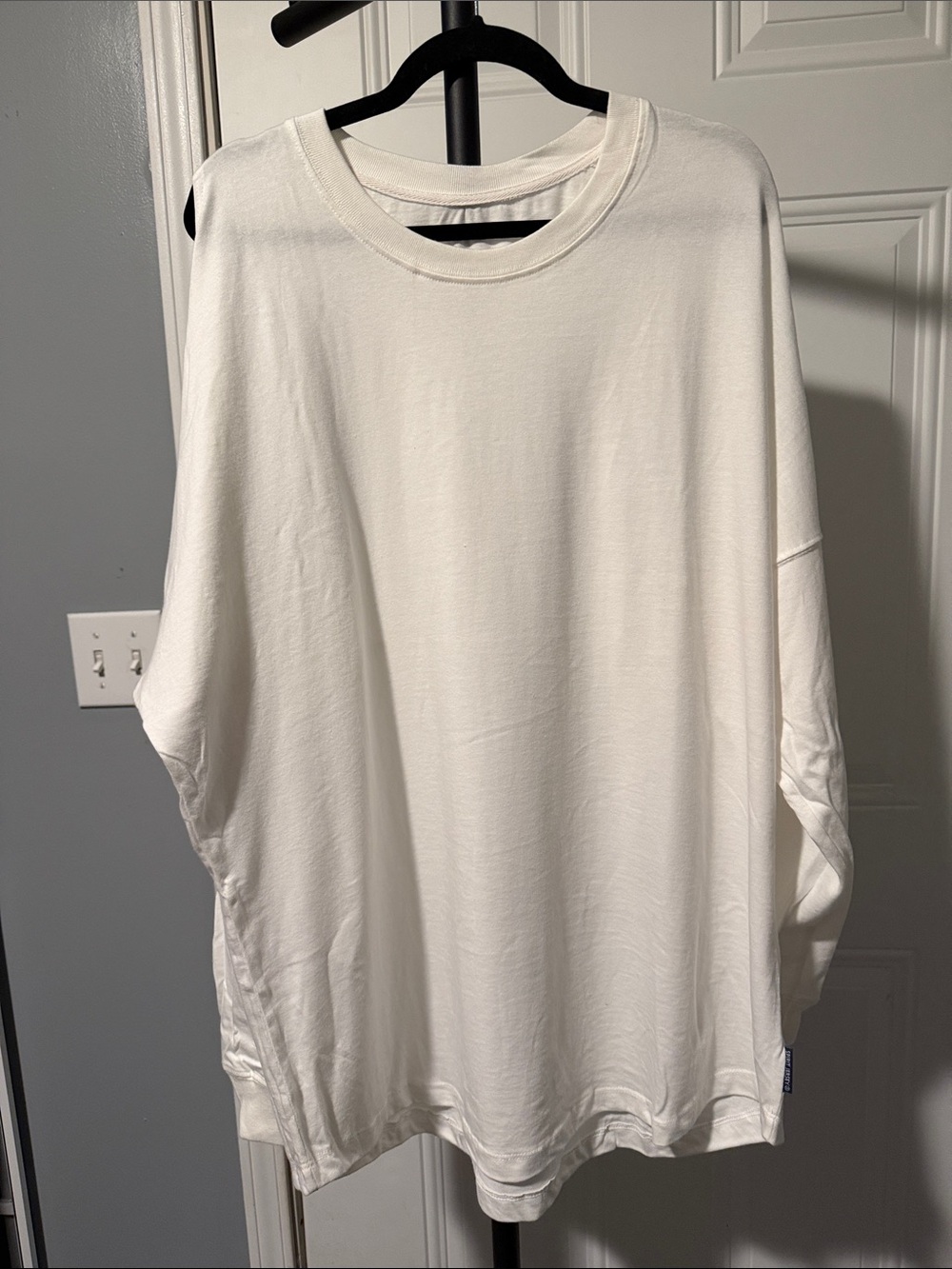 Cold-Shoulder White Long Sleeve Tee or mini dress